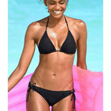 SEXEMARA XH2808 Black Sexy Bikini Bather Women Swimsuit Solid Push Up