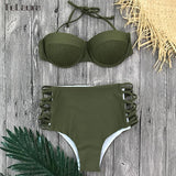 WC0383 High Waist Bikini Women Swimwear Push Up