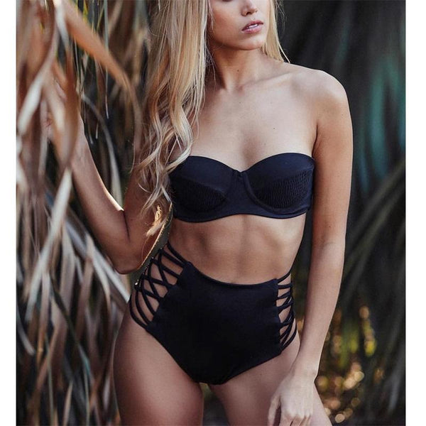 WC0383 High Waist Bikini Women Swimwear Push Up