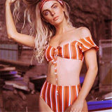 Women High Waist Bikini Set Leopard Print Push Up Swimwear