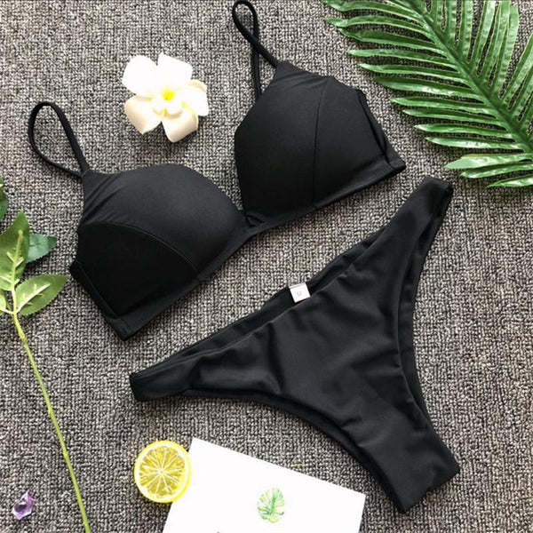 Ariel Sarah Solid Bikinis Women 2018 Sexy Swimsuit Swimwear
