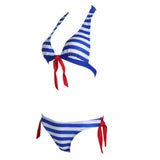 Bikini 2018 Women Swimwear Sexy Retro Stripe Print Bandage