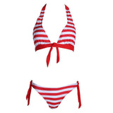Bikini 2018 Women Swimwear Sexy Retro Stripe Print Bandage