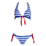 Bikini 2018 Women Swimwear Sexy Retro Stripe Print Bandage