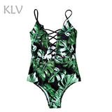 KLV bikini 2018 sexy women swimwear brazilian bikini push up Swimwear-Women maillot de bain femme mayo green biquini floral #@%
