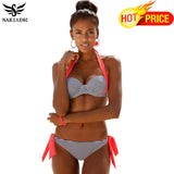 NAKIAEOI 2018 New Sexy Bikinis Women Swimsuit Push Up Bikini Set Bathing Suits Halter Summer Beach Wear Plus Size Swimwear XXL