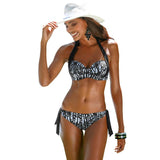 NAKIAEOI 2018 New Sexy Bikinis Women Swimsuit Push Up Bikini Set Bathing Suits Halter Summer Beach Wear Plus Size Swimwear XXL