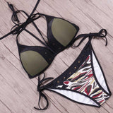 NAKIAEOI 2018 Sexy Bandage Bikinis Women Swimsuit Push Up Swimwear Halter Top Brazilian Bikini Set Beach Bathing Suits Swim Wear
