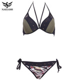 NAKIAEOI 2018 Sexy Bandage Bikinis Women Swimsuit Push Up Swimwear Halter Top Brazilian Bikini Set Beach Bathing Suits Swim Wear