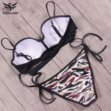 NAKIAEOI Sexy Push Up Bikini Brazilian Swimwear Women Swimsuit 2018 New Patchwork Bikini Set Bathing Suits Swim Wear Biquini