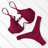 OMKAGI Brand Brazilian Bikini 2018 Swimwear Women Swimsuit Sexy Push Up Underwire Swimming Bathing Suit Beachwear Bikinis Set