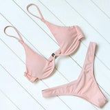 OMKAGI Brand Brazilian Bikini 2018 Swimwear Women Swimsuit Sexy Push Up Underwire Swimming Bathing Suit Beachwear Bikinis Set