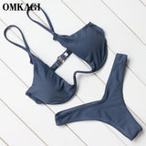 OMKAGI Brand Brazilian Bikini 2018 Swimwear Women Swimsuit Sexy Push Up Underwire Swimming Bathing Suit Beachwear Bikinis Set