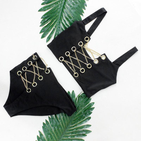 Pfflook Sexy Swimwear Women Bikini 2018 Swimsuit Solid Top Bathing Suit Underpants Bandage Maillot De Bain Deux Swimsuit Swim