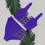 Pfflook Sexy Swimwear Women Bikini 2018 Swimsuit Solid Top Bathing Suit Underpants Bandage Maillot De Bain Deux Swimsuit Swim