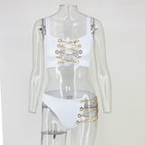 Pfflook Sexy Swimwear Women Bikini 2018 Swimsuit Solid Top Bathing Suit Underpants Bandage Maillot De Bain Deux Swimsuit Swim