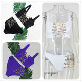 Pfflook Sexy Swimwear Women Bikini 2018 Swimsuit Solid Top Bathing Suit Underpants Bandage Maillot De Bain Deux Swimsuit Swim