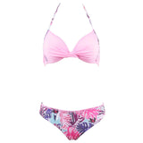 TQSKK New Push Up Halter 2018 Bikinis Women Swimsuit Swimwear Female Brazilian Striped Bikini Set Bathing Suit Swim Wear Biquini