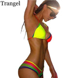 Trangel bikini brand swimwear women bikini swimsuit female bikini 2018 summer bathing wear patchwork swmming suit small size