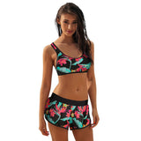 Womail 2018 Womens Bikini Set swimsuit lady's large size womens swimming suit with shorts swimwear women push up brazilian