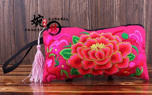 Nice embroidery small handbag!Top-quality  Women hand wallet fashion Lady embroidery embroidered handbag national party holder