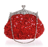Navy Blue Ladies' Beaded Sequined Wedding Evening Bag Clutch handbag Bridal Party Makeup Bag Purse Free Shipping 03162-G