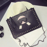 New cartoon design personalized fashion Lafayette rivets envelope bag casual shoulder bag clutch purse handbags