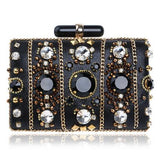 YINGMI Handmade Style Beaded Women Evening Bags Diamonds Embroidery Lady Clutches Chain Shoulder Purse Bags Heart Design Wallets