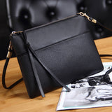 coofit leather backpack for girls Coofit Women's Clutch Bag Simple Black Leather Crossbody Bags Envelope – Keith Shoes