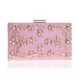SEKUSA Women Fashion Clutch Bag Beaded Leaf Metal Gold Lady Evening Bag Chain Shoulder Handbags Party Wedding Bridal Bags