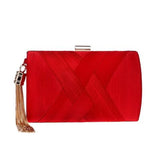 SEKUSA Fashion Women Bag Tassel Metal Small Day Clutch Purse Handbags Chain Shoulder Lady Evening Bags Phone Key Pocket Bags