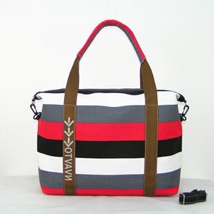 Women Canvas Messenger Bag Female Shoulder Bags Ladies Beach Top-Handle Bags Stripe Tote Shopping Purse Bolsa Large Handbags