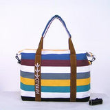 Women Canvas Messenger Bag Female Shoulder Bags Ladies Beach Top-Handle Bags Stripe Tote Shopping Purse Bolsa Large Handbags