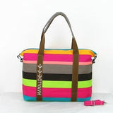 Women Canvas Messenger Bag Female Shoulder Bags Ladies Beach Top-Handle Bags Stripe Tote Shopping Purse Bolsa Large Handbags