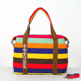 Women Canvas Messenger Bag Female Shoulder Bags Ladies Beach Top-Handle Bags Stripe Tote Shopping Purse Bolsa Large Handbags