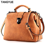 TANGYUE Handbags Women's Bag Shoulder Female Luxury Matte Leather Messenger Bag Women's Crossbody Ladies Hand Bags for Women sac