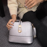 New Ladies fashion braided shoulder bag hobo cross body shell bag women black/ silver/ gold