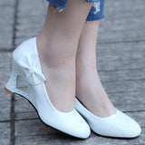 Pumps Ladies Stiletto Womens High Heels Shoes Strange Heart Heels Woman Pumps Bowtie Office Wedding Bridal Shoes Big Size 35-43