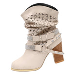 Women Autumn Winter Hollow Out Ankle Boots Ladies Heel Half Martin Boots Shoes
