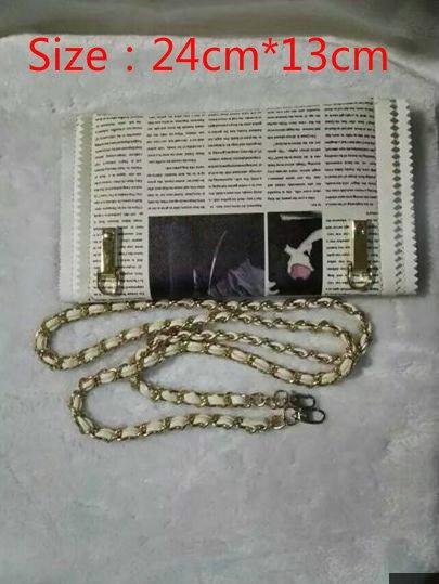 Newspapers modeling unique fashion personality letter envelope bag casual clutch purse evening bags with clothing free shipping