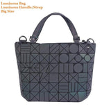 Drop Shipping Luminous Bag women's geometry lattic totes bag High Quilted Chain Shoulder Bags Laser Plain Folding Handbags
