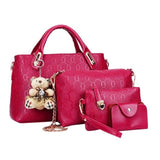4PCS/Set Women Lady Leather Handbag Shoulder Bags Tote Purse SatchelMessenger