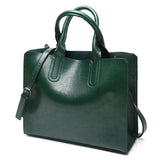 Ladies Oil wax Leather hand bag for Women Famou Brand Trunk Handbags Luxury Designer Femme Casual Tote large Travel Shoulder Bag